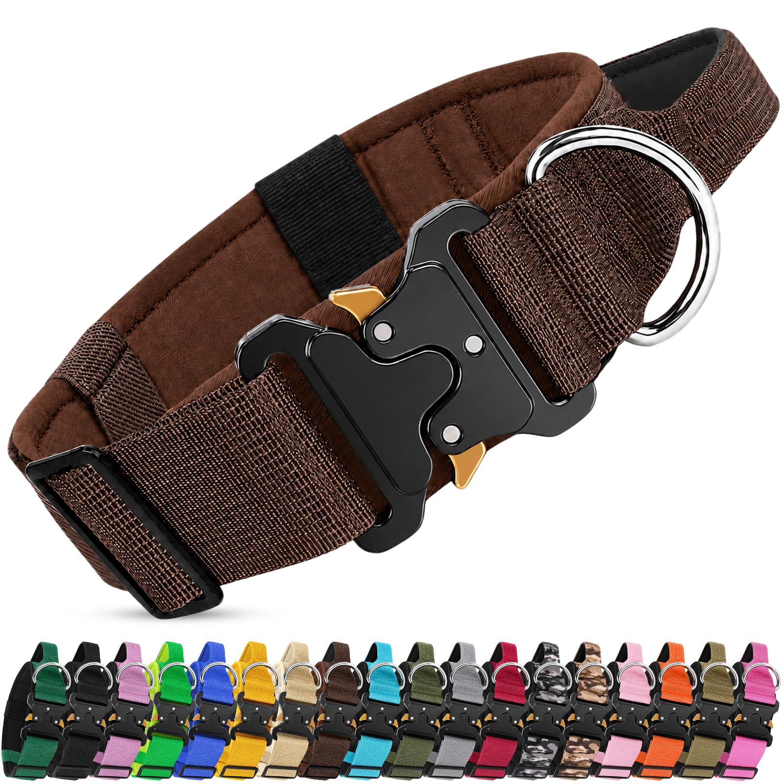 Olcyren Tactical Heavy Duty Dog Collar with Handle for Medium Large Dogs — image 1