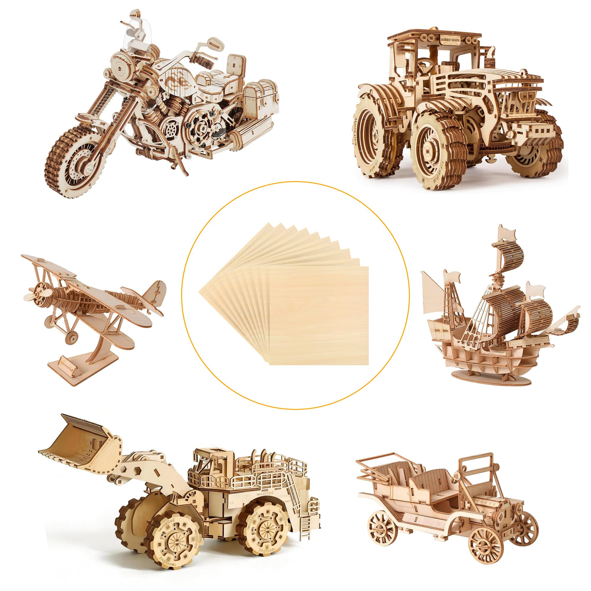 FWEEK 15 Planches Contreplaqué 2mm A3 (420x300mm) - Bois De Tilleul Naturel Pour DIY, Laser, Modélisme - Planche Bois Lisse, Non Traité, Facile à Couper