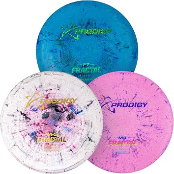Prodigy Fractal Disc Golf Set | 3 Piece Disc Golf Starter Set for Beginners | Includes PA3, M4, F9 | Perfect for Newer Players | Lightweight, Grippy Plastic w/Splash Effect | 170g+ Colors May Vary