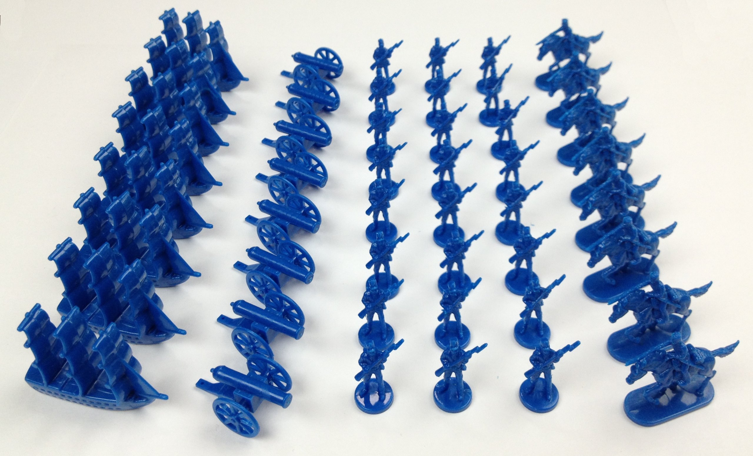 Morrison GamesNapoleonic & Civil War Military Miniatures (Blue): Toy Soldiers Set: Infantry, Cavalry, Artillery, Ships