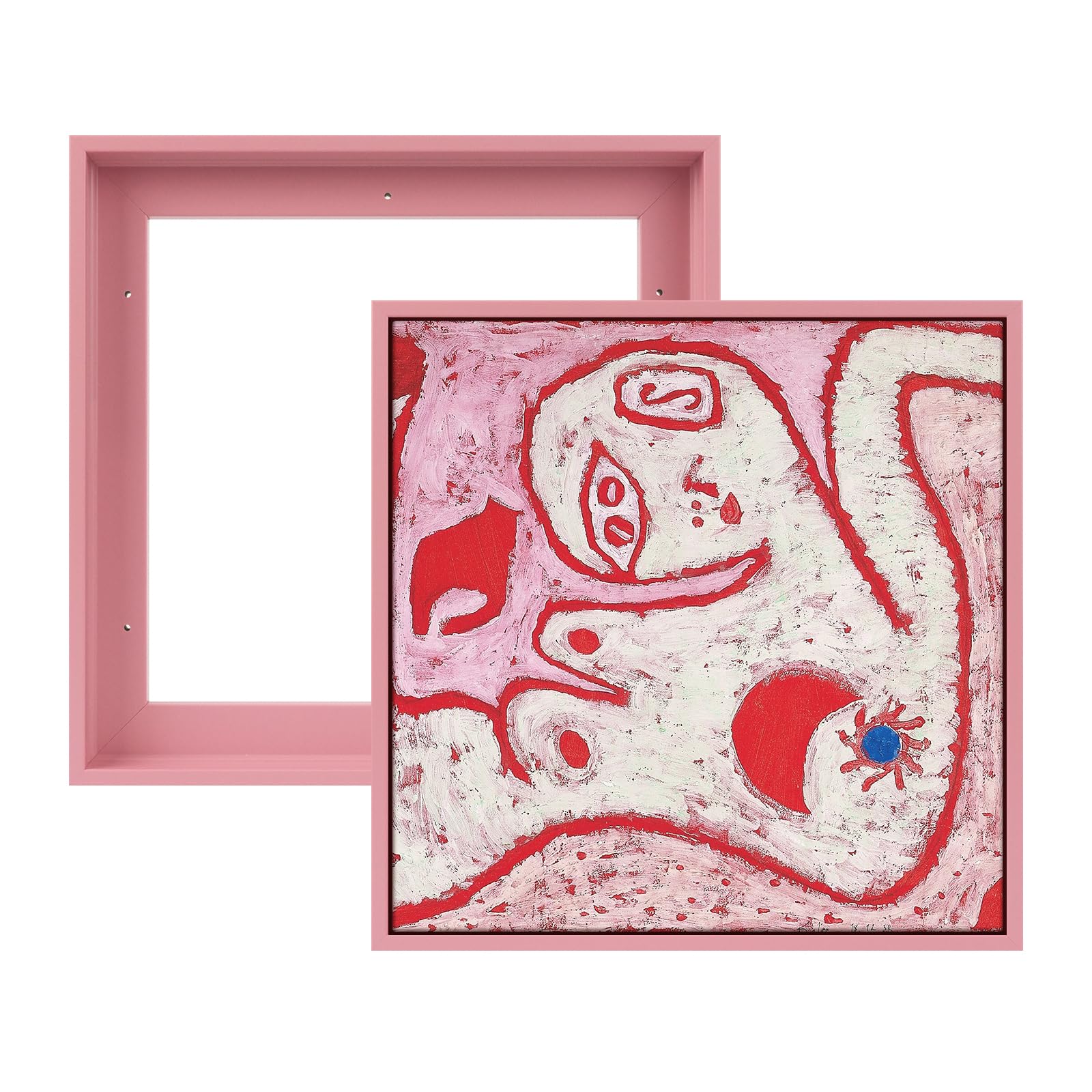 8x8 Pink Floating Frame for Canvas Painting Watercolor Art,0.9" Deep