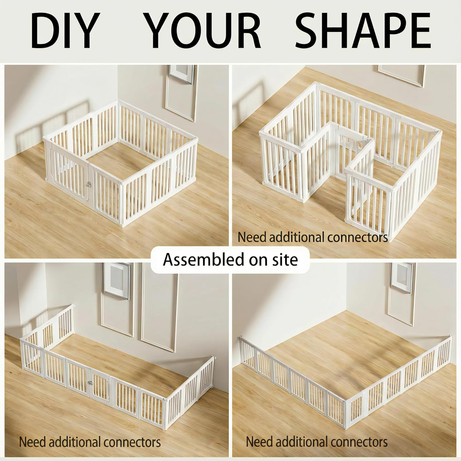 11-Panel Expandable Pet Playpen with Lockable Wide Door, 23.6 Inch Height Portable Indoor/Outdoor for Pets Under 22lbs or Baby, Easy Setup & Clean