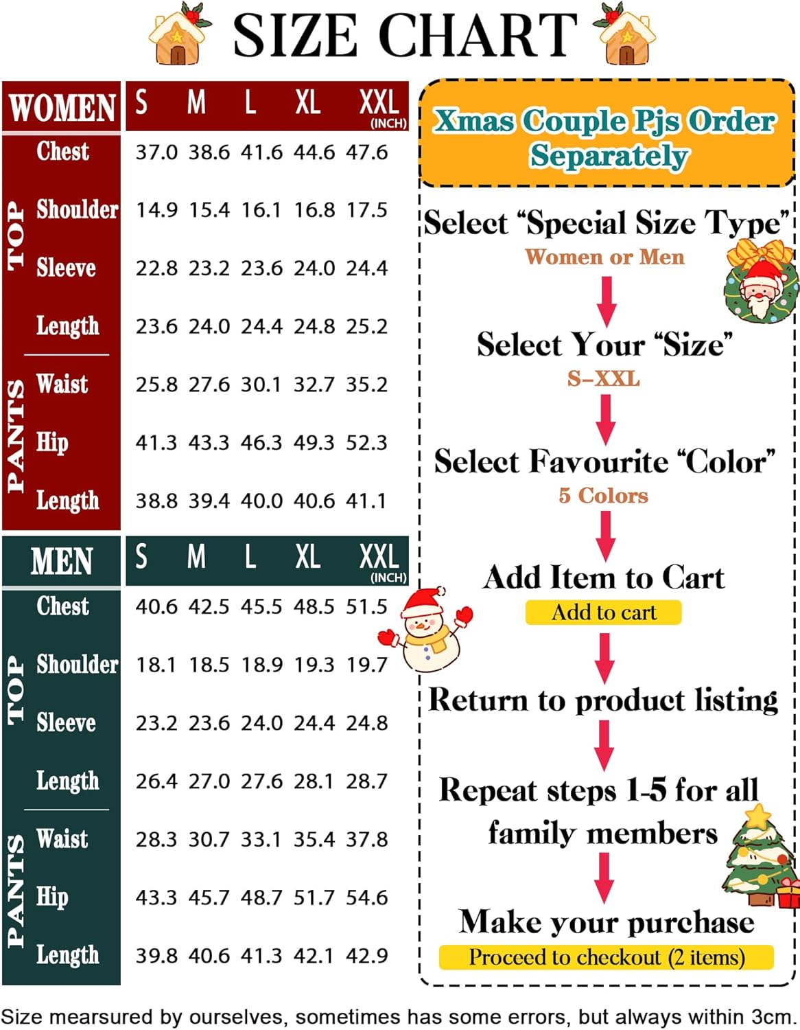 LecGee Matching Christmas Pajamas for Couples Long Sleeve Family Sleepwear Women Men Buffalo Plaid Pjs Pant with Pockets - Image 6