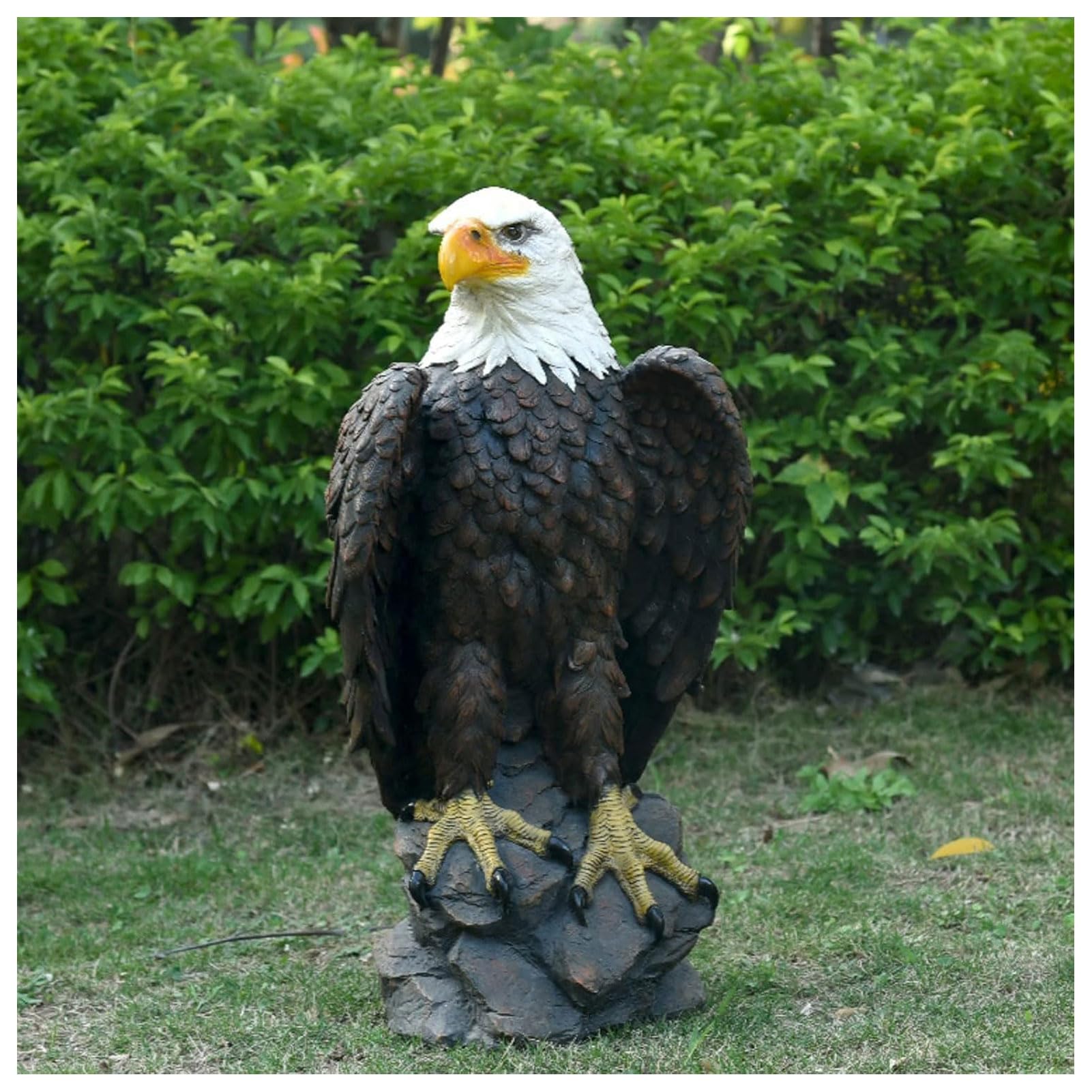 Weißkopfseeadler Garten Statue, Gartendeko Adler Deko, Gartenfiguren Deko für Draußen, Harz Statue, Bauernhof Deko, Wasserdicht, Geschenk für Haus, Hof, Rasen, Balkon Dekoration