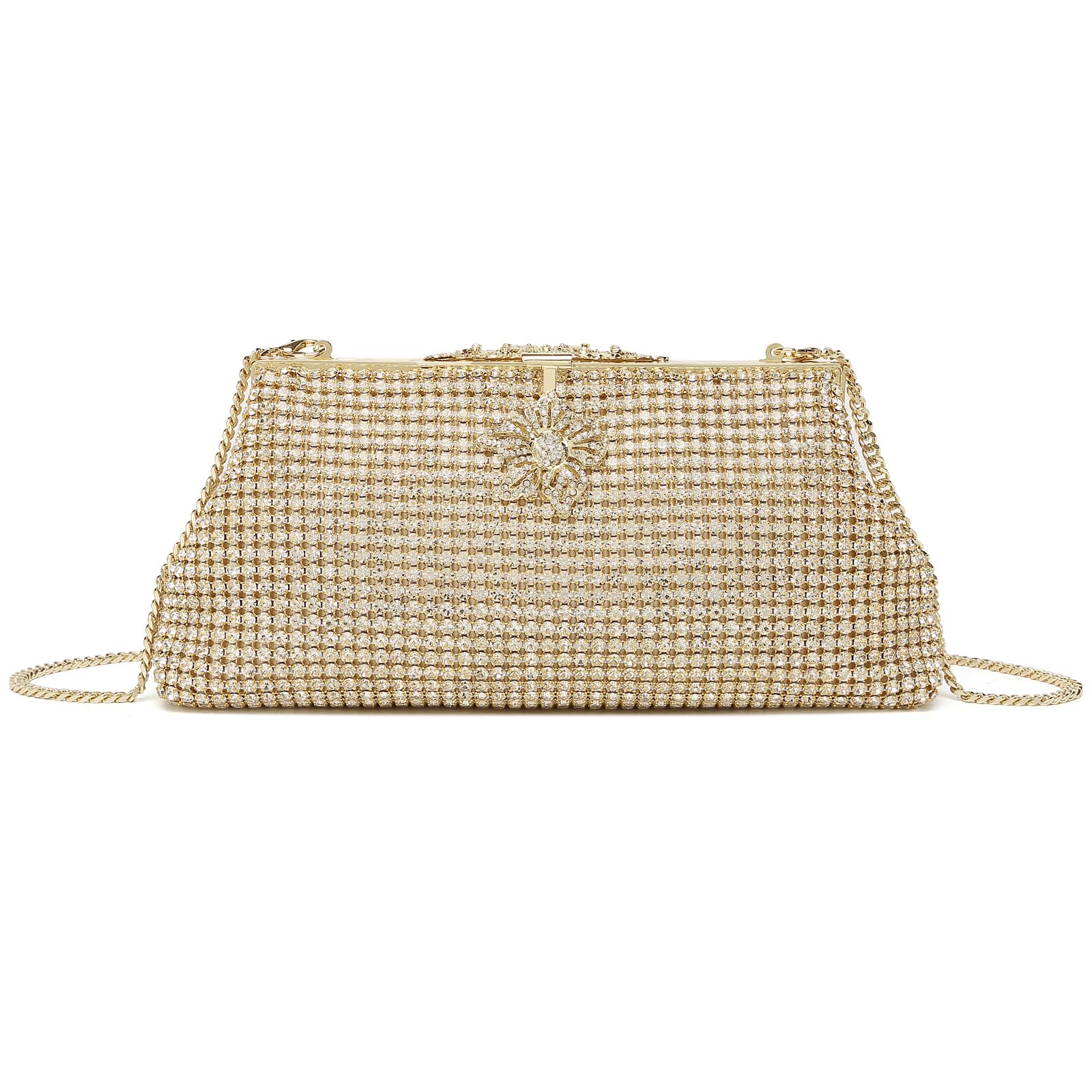 sorozien Gold Purse,Rhinestone Gold Clutch Purses for Women,Scratch Resistant Evening Bag