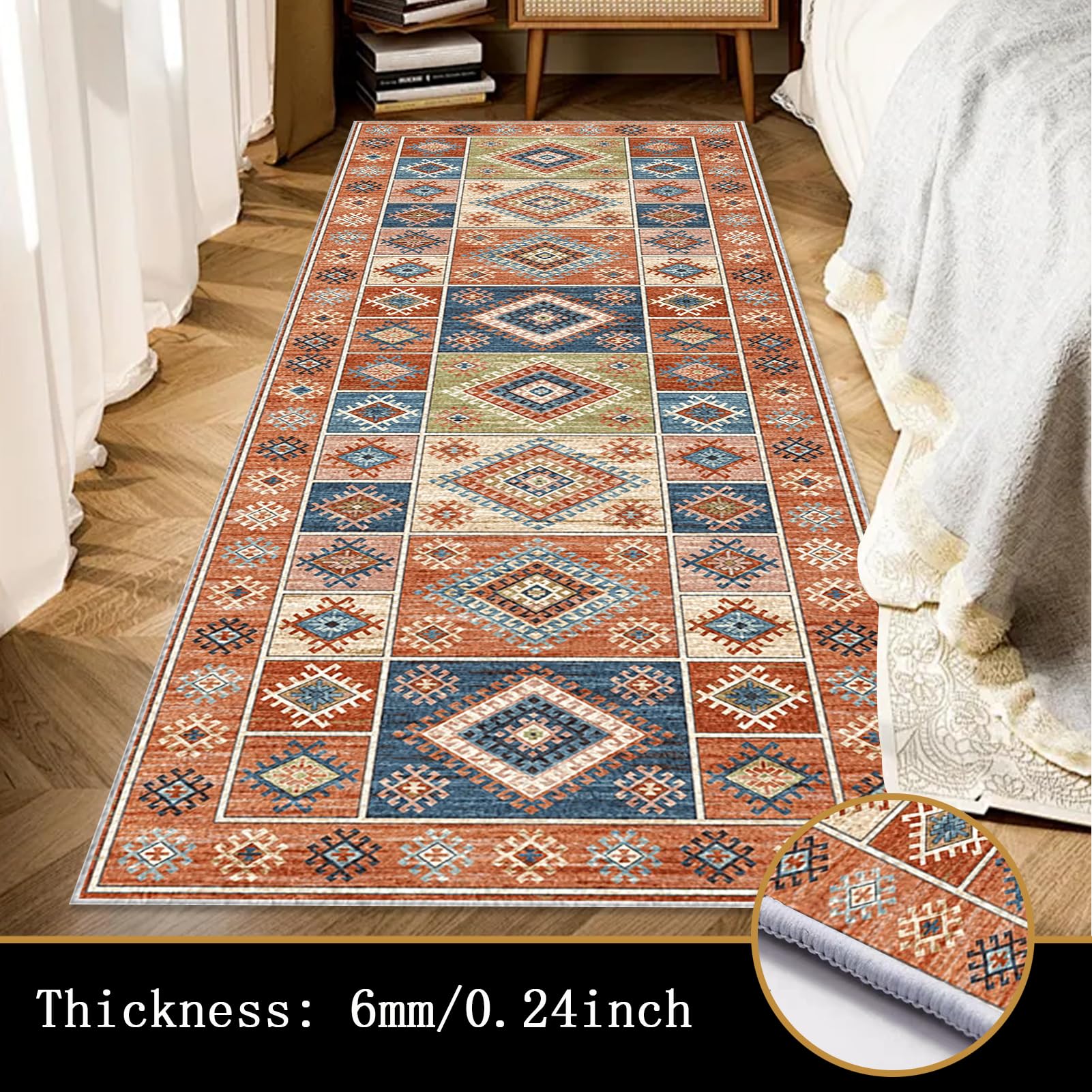Chodnik do korytarza 120 x 350 cm Dywan do salonu, antypoślizgowy zmywalny dywanik kuchenny, długi korytarz dywanik do przedpokoju dywaniki do sypialni, dywaniki do kuchni, salonu, biura