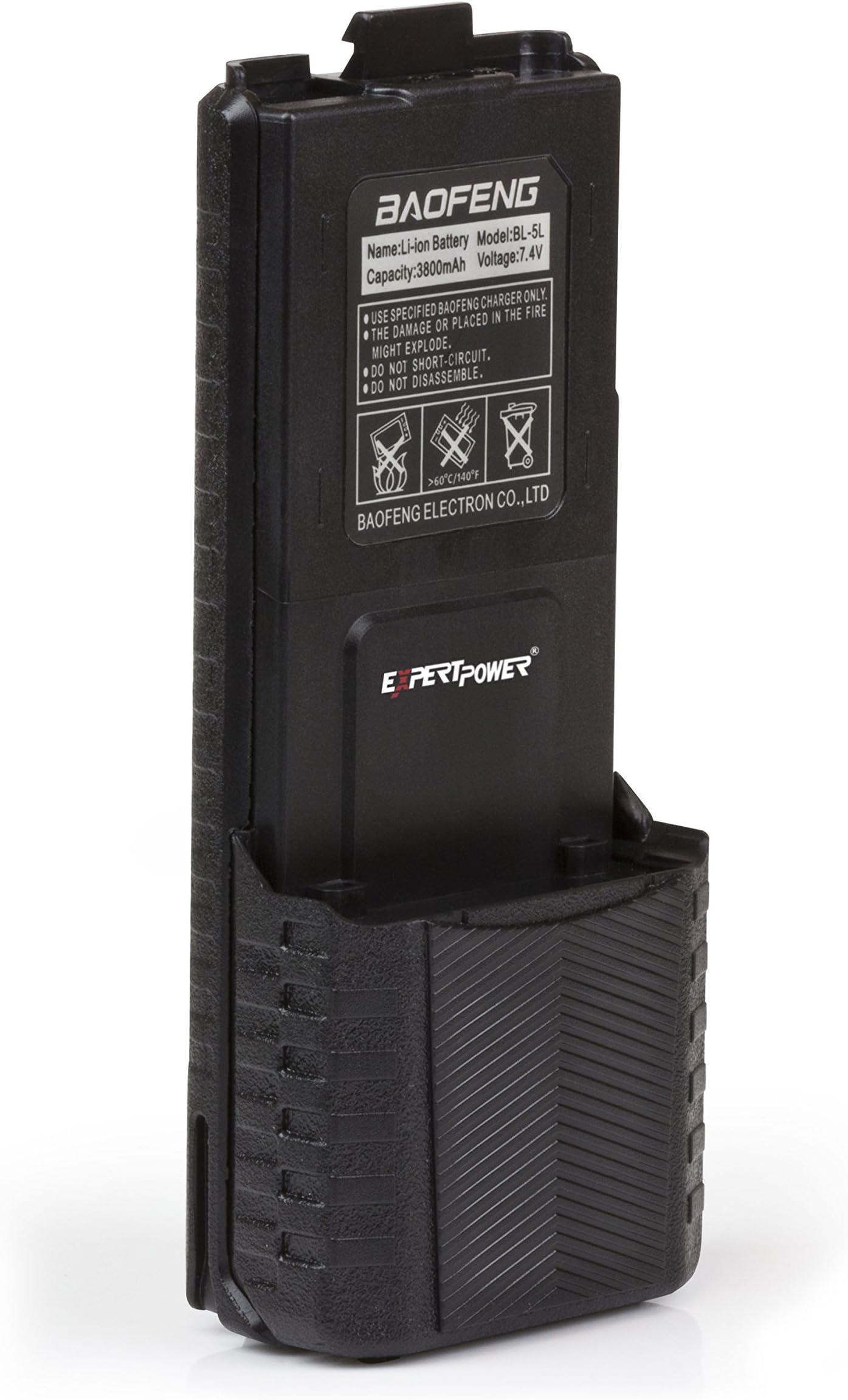 Baofeng BL-5L 3800mAh Li-ion Battery – Extended Life 7.4V Two-Way Radio Replacement for UV-5R, BF-F8HP, BF-F9 Series – Classic Black