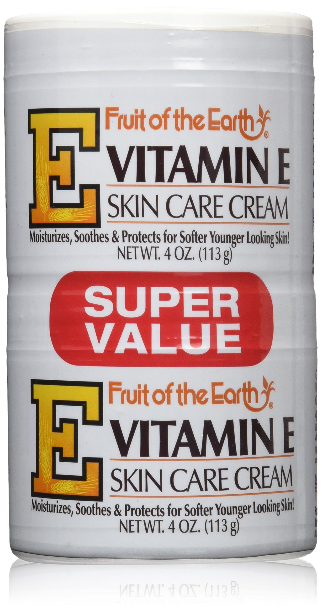Fruit of the Earth Vitamin-E Cream 4 oz. + 4 oz. Jar (Case of 6)