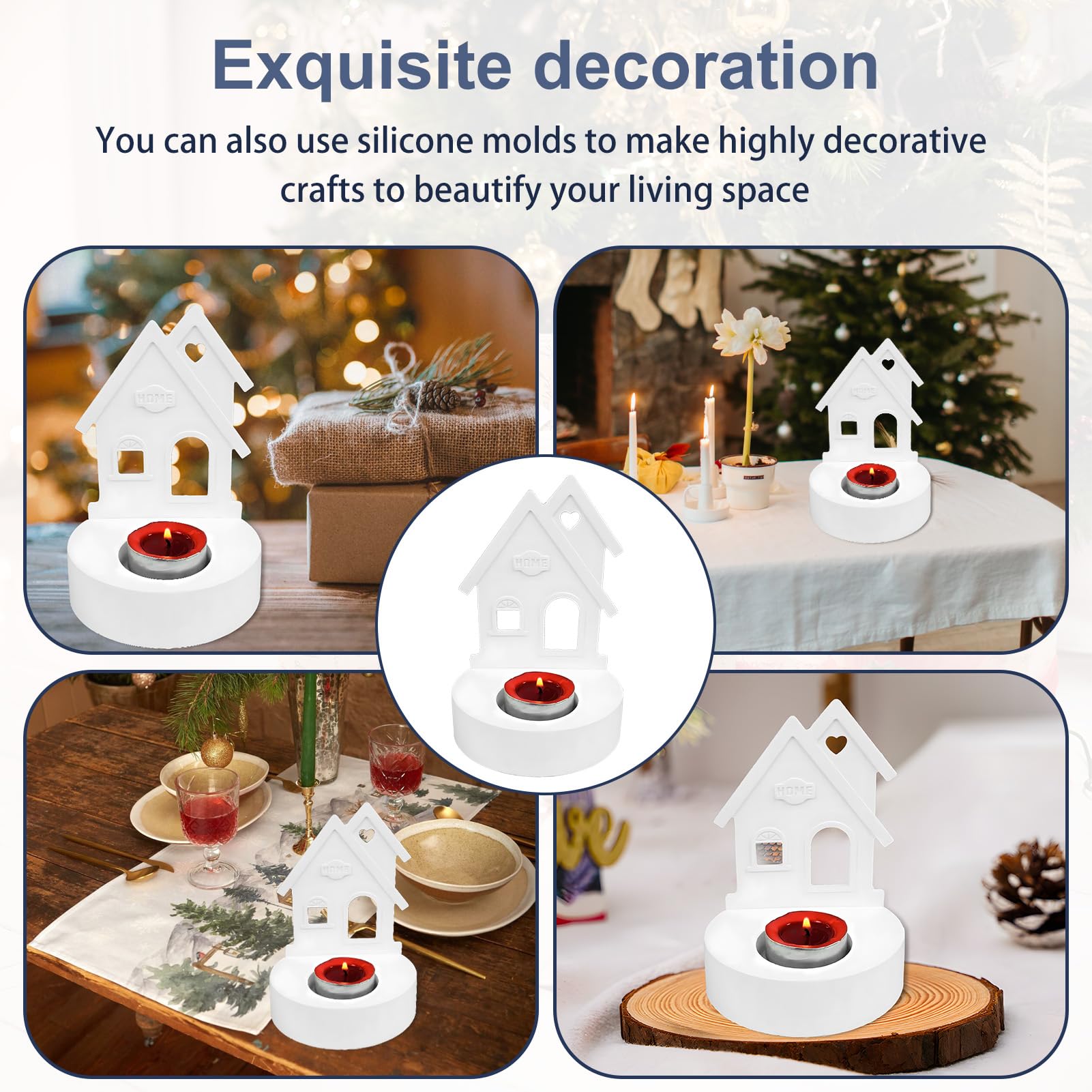 Stampo in silicone per candele per casa 3D, stampo per casa in gesso di cemento, stampo per finestre in resina epossidica, stampo in silicone per candele, stampo per sapone 231618 - Italia