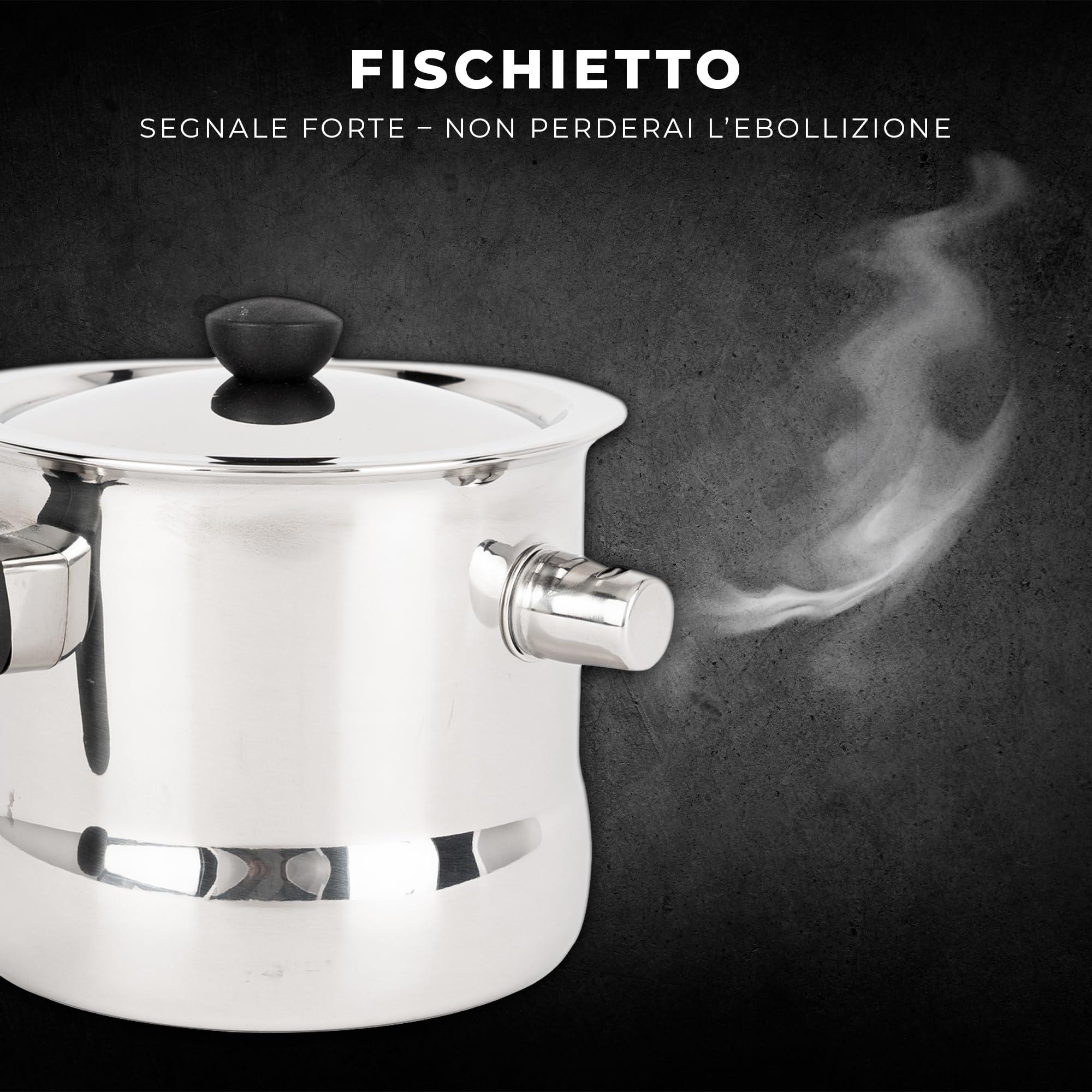 KARL HAUSMANN Pentolino Latte 1,5L con Fischio, Coperchio e Scala Graduata - Bollilatte Acciaio Inox Doppia Parete, Bagnomaria, Antibruciatura, Induzione, Gas, Vetroceramica