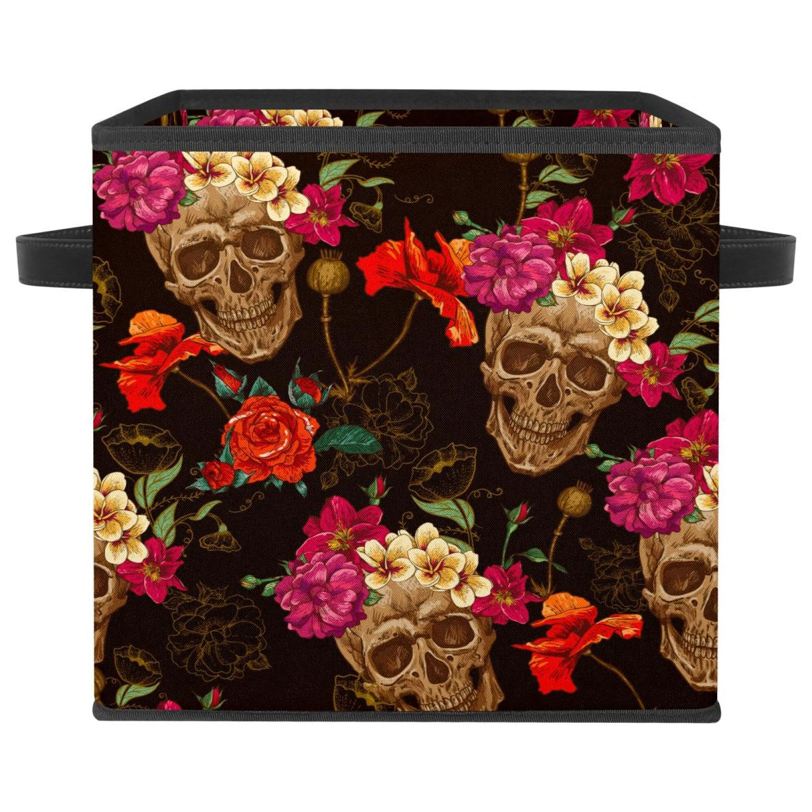 Boîte de rangement pliable en tissu à motif floral vintage pour placard