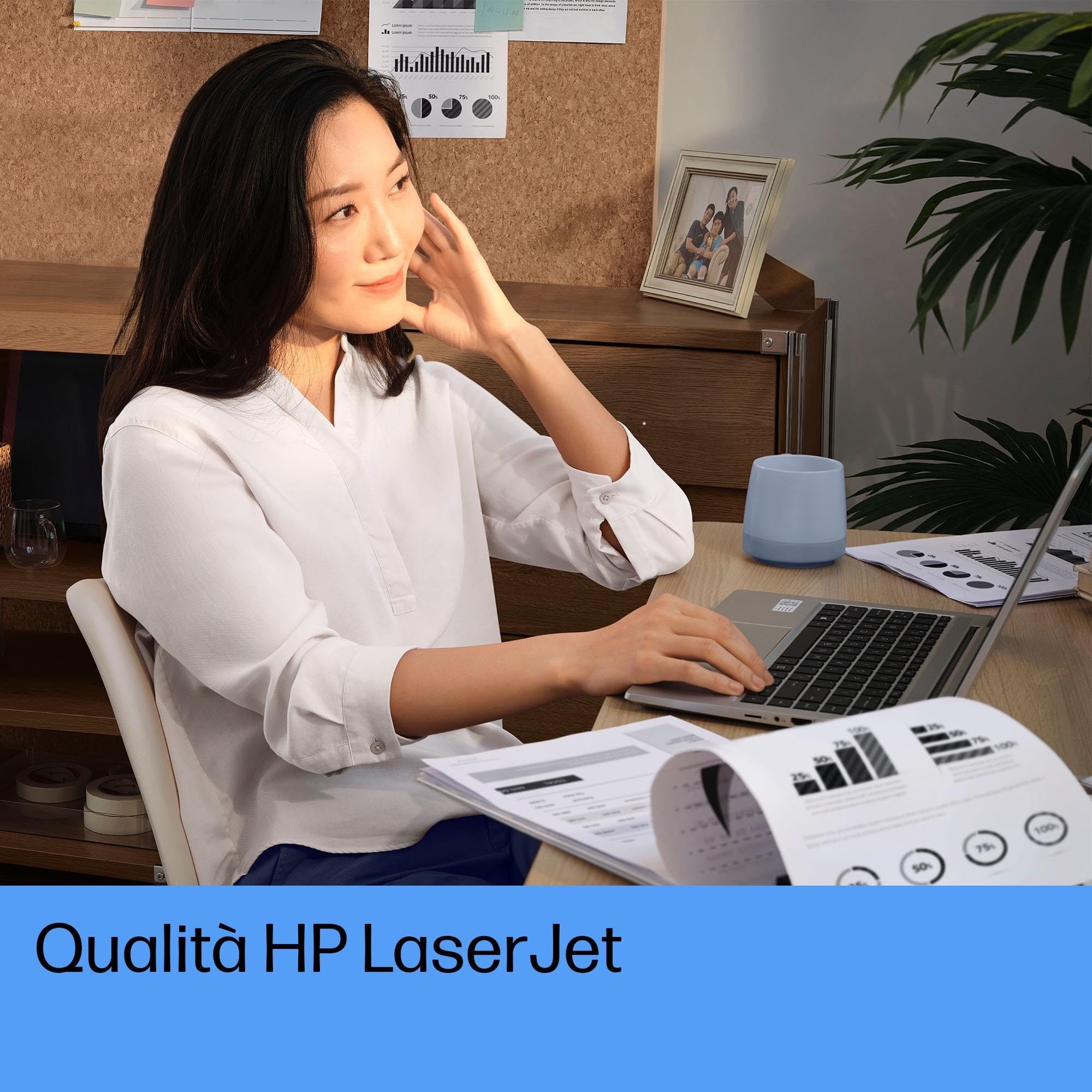HP Laser Tank 2504dw 2R7F4A, Stampante Monocromatica a Singola Funzione con Serbatoio Toner integrato a Ricarica Rapida, Stampa F/R Automatica, 22 ppm, Fino a 5000 Pagine, Wi-Fi, USB, LCD, Bianca