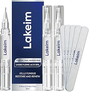 Toenail Fungus Treatment Extra Strength: 25% Undecylenic Acid & Tea Tree Oil - Repairs Yellow Thick Brittle Toe and Fingernails - 3 Pens with 5 Nail Files