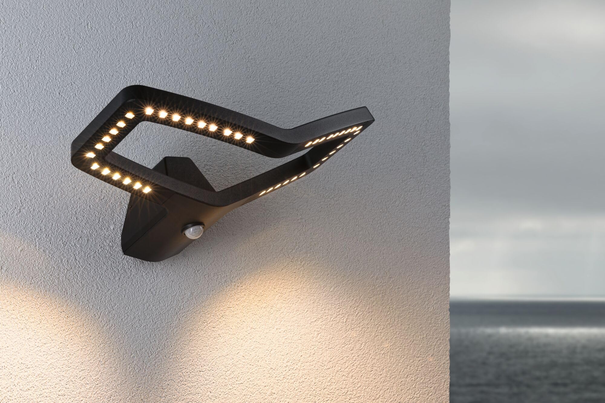 Paulmann 94795 LED Außenwandleuchte Alara Bewegungsmelder IP44 eckig 375x270mm 3000K 10W 600lm 230V Anthrazit Metall