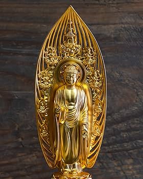 Amazon｜仏像 阿弥陀如来 舟形 24.5cm（金メッキ/24金） 仏師