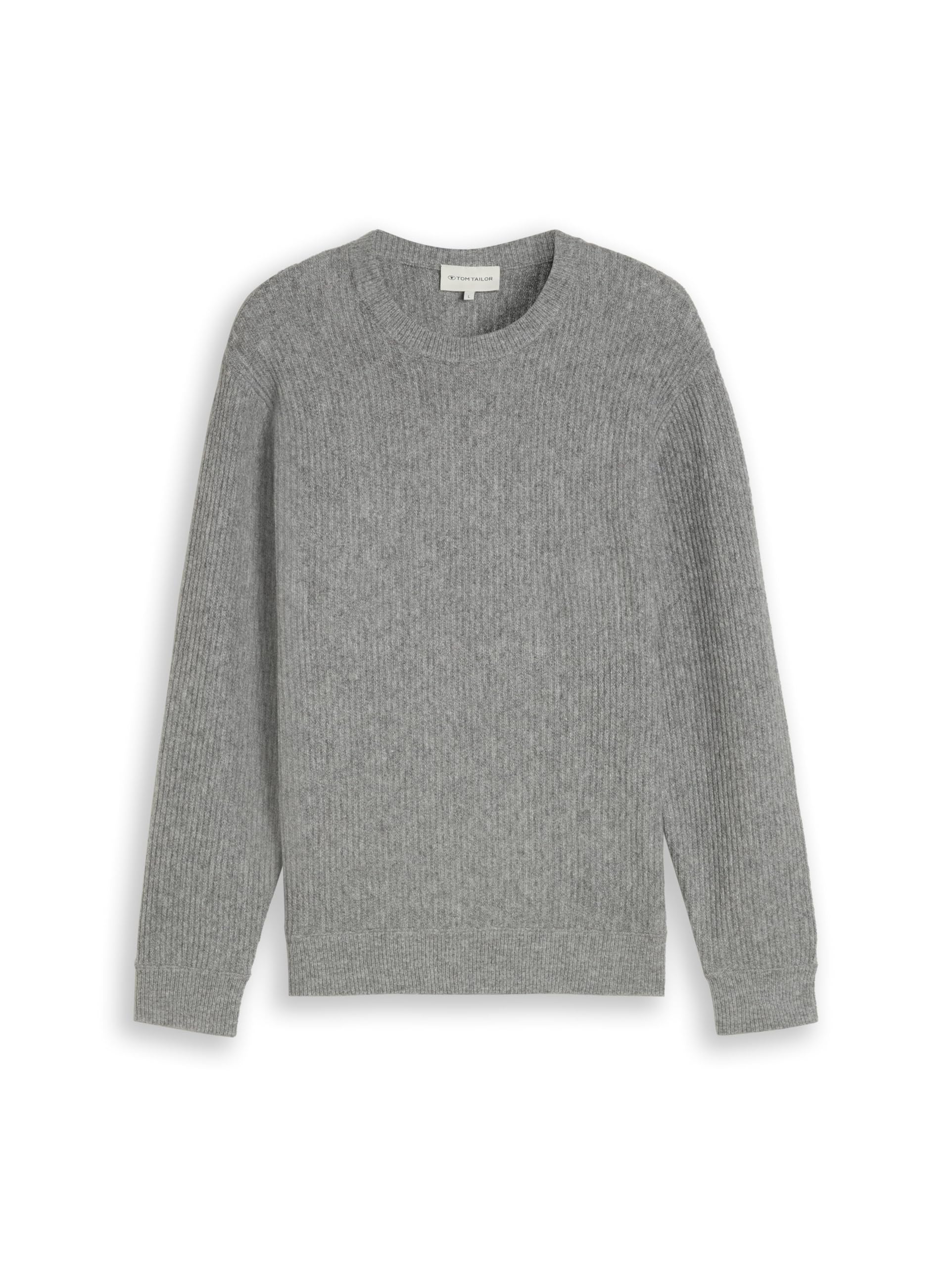 Tom Tailor GmbH Men's 1054365 Regular Fit Crew Neck Cardigan, 10784 - Knit Grey Melange, XS
