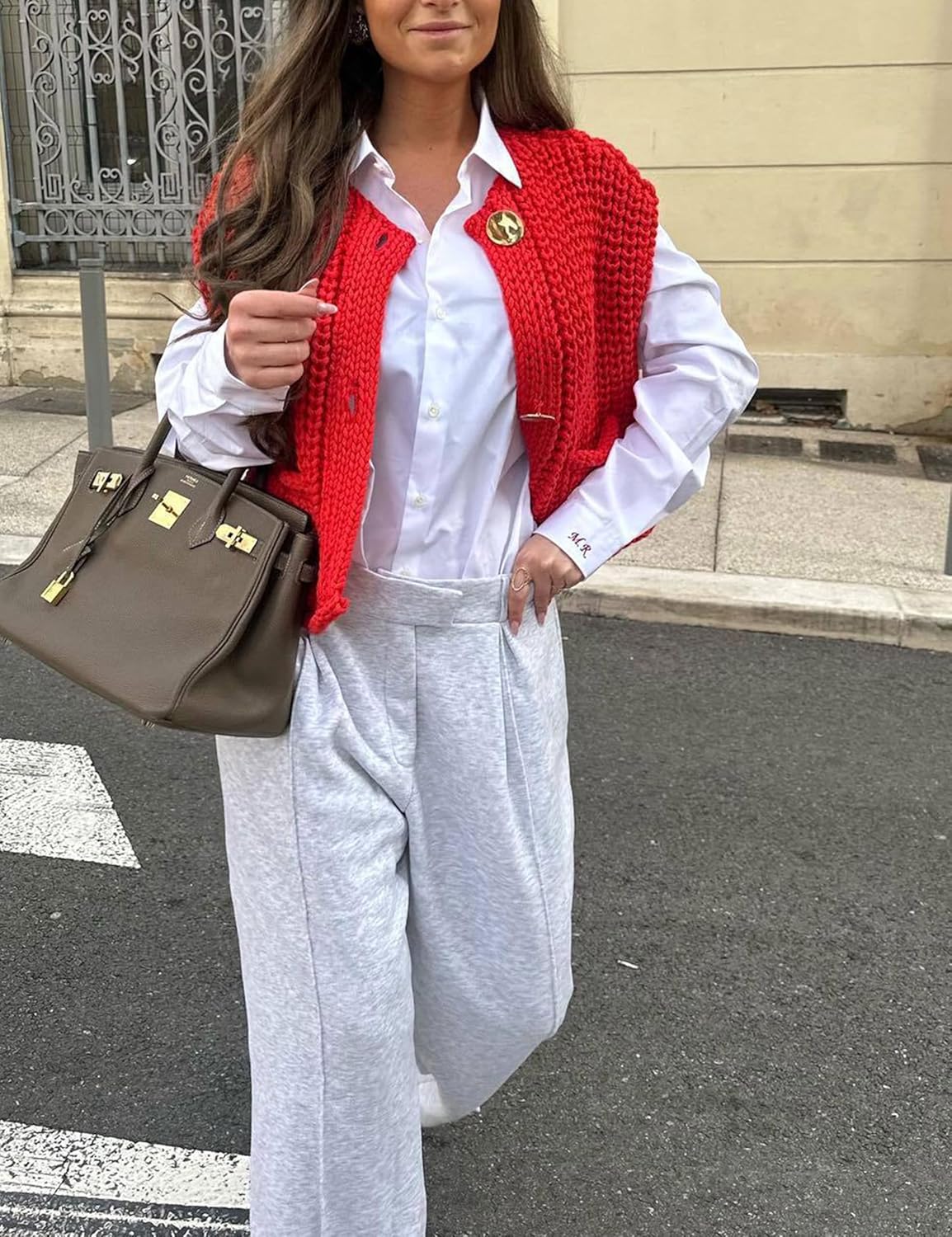 Bozanly Womens Chunky Knit Sweater Vest Cute Button Down Sleeveless Crop Crochet Cardigan Vest 2025 - Image 5