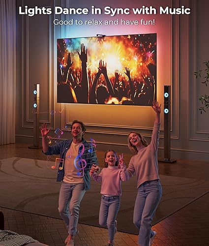 Miniatura 8 de Retroiluminación LED para TV de 15.5 pies, luces de TV que cambian con la pantalla para tira de luces LED RGB de 55 a 100 pulgadas, cortables con