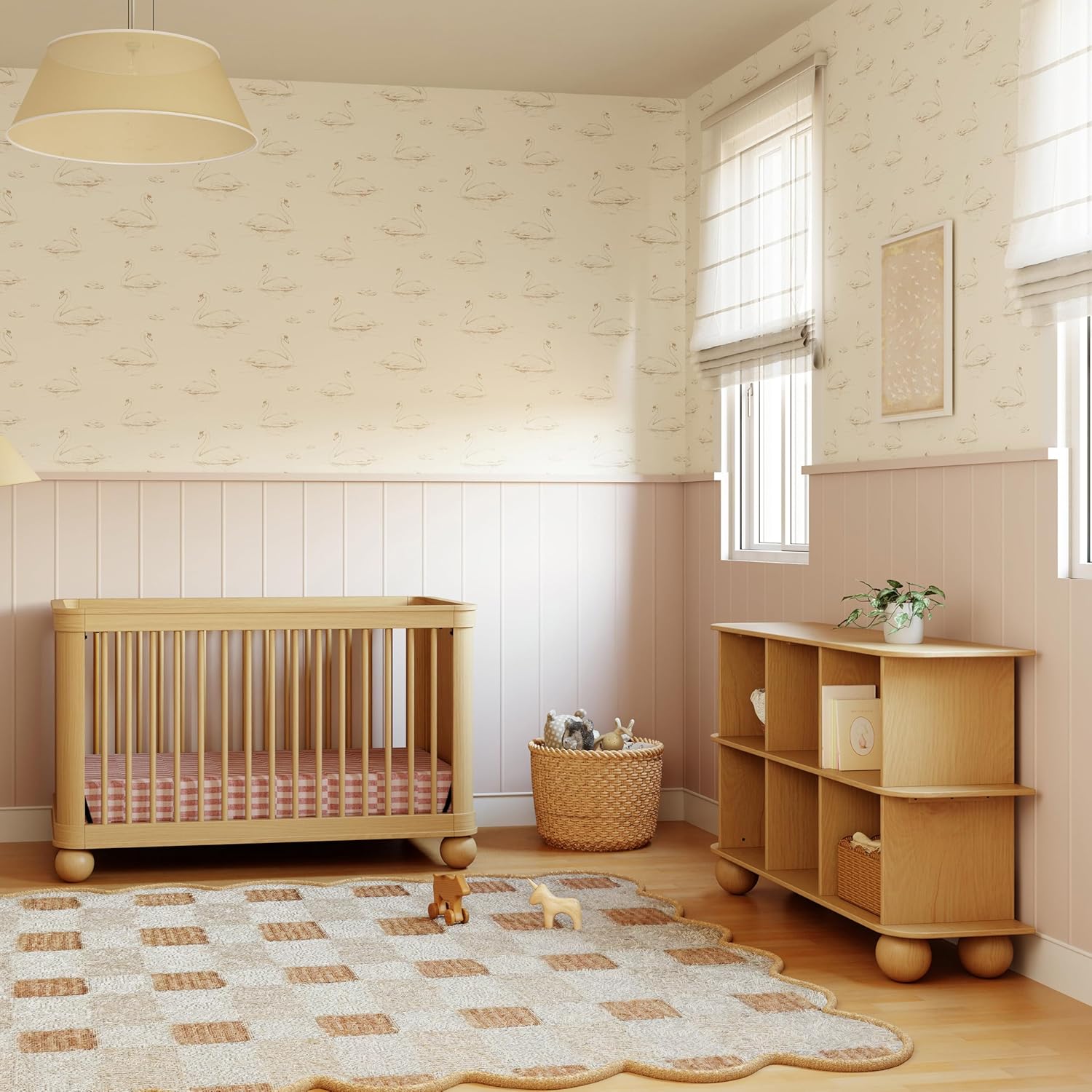 Babyletto Crosby 3-in-1 Convertible Crib in a fully furnished nursery
