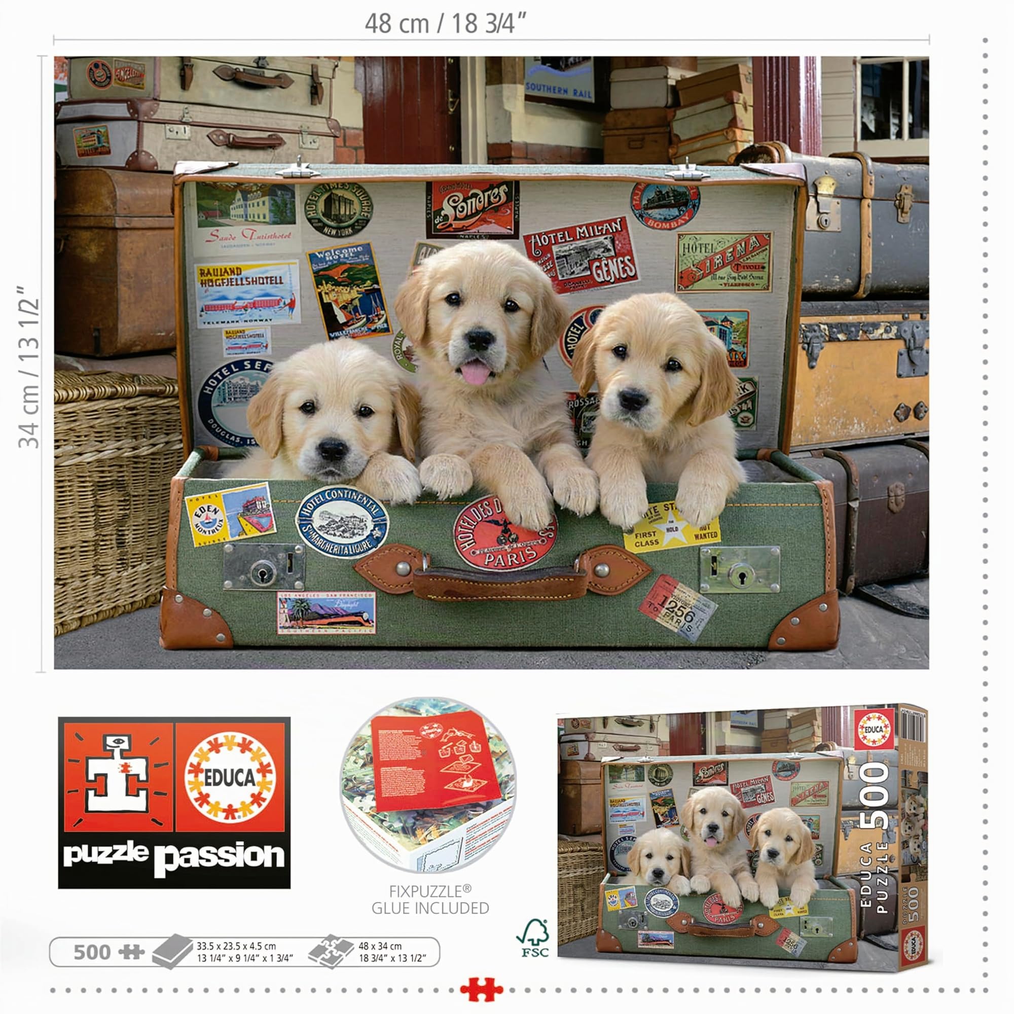 Trefl - American Gothic : Edition de Chien - Puzzle 500 Pièces - DIY avec l'Art, Classique pour Les Adultes et Les Enfants à partir de 10 Ans