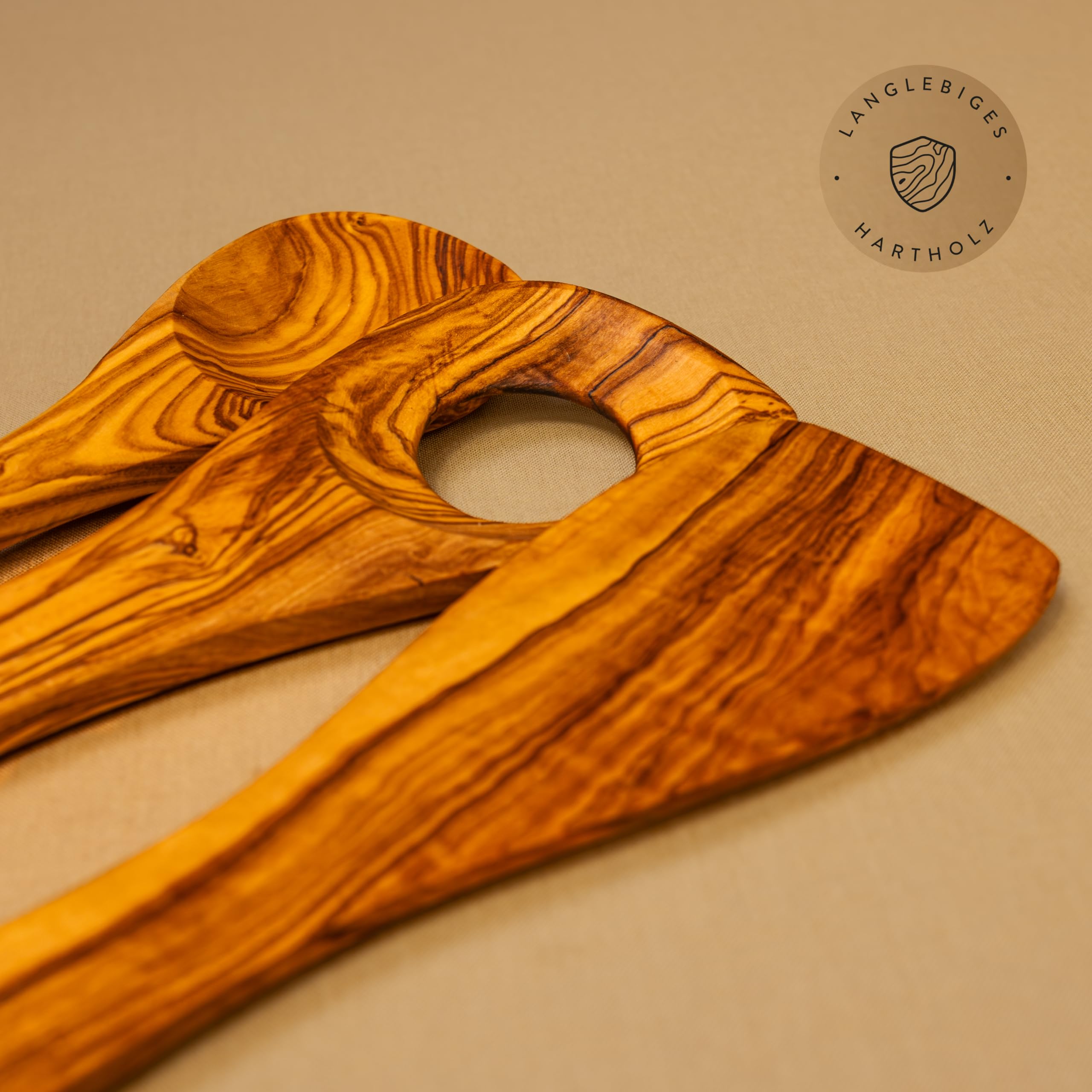 Lot De 3 Spatules À Bois Fines Pour Omelette (27 Cm X 4,5 Cm), Spatule