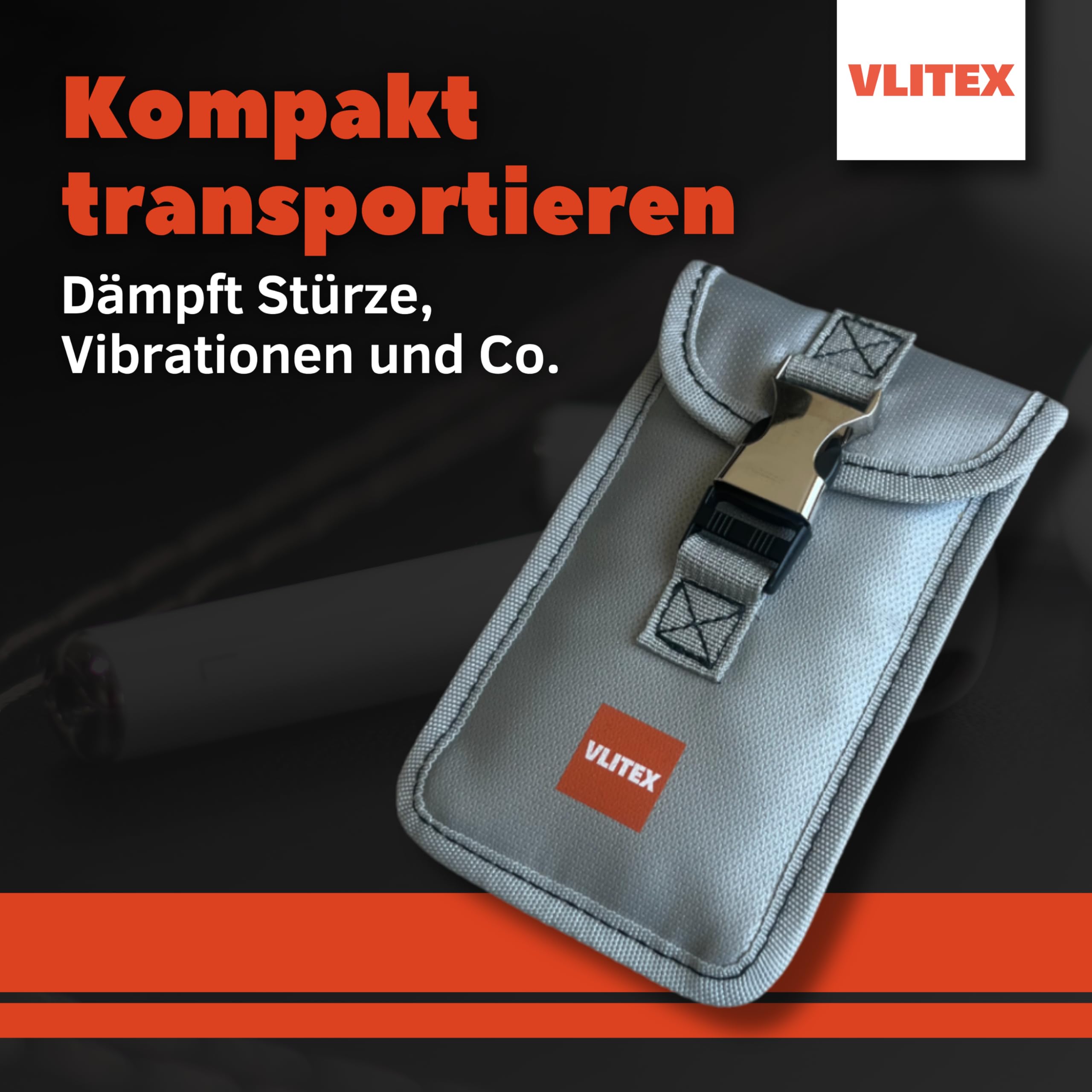 VLITEX Kleine Brandschutz Tasche | 3 Feuerfeste Lagen | Ladetasche für Handy, Powerbank, Smartwatch, Bluetooth Kopfhörer, Smartphone usw. | Lithium Ionen Akku Batterie sicher Aufladen und aufbwahren