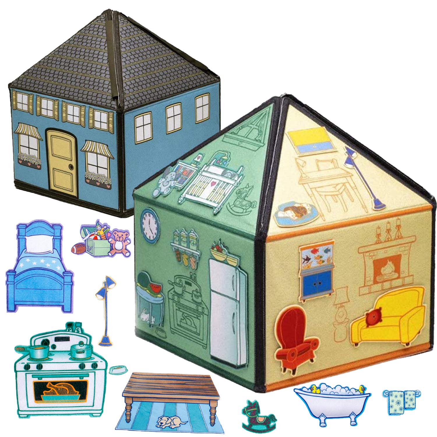 Smart Felt Toys My Little House Interactive 3D Felt Playhouse for Early Language and Vocabulary