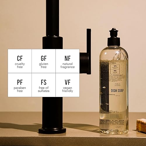 Miniatura 2 de Public Goods Jabón natural para platos  Jabón de cocina no tóxico  A base de plantas y vegano  Biodegradable  Líquido detergente transparente para