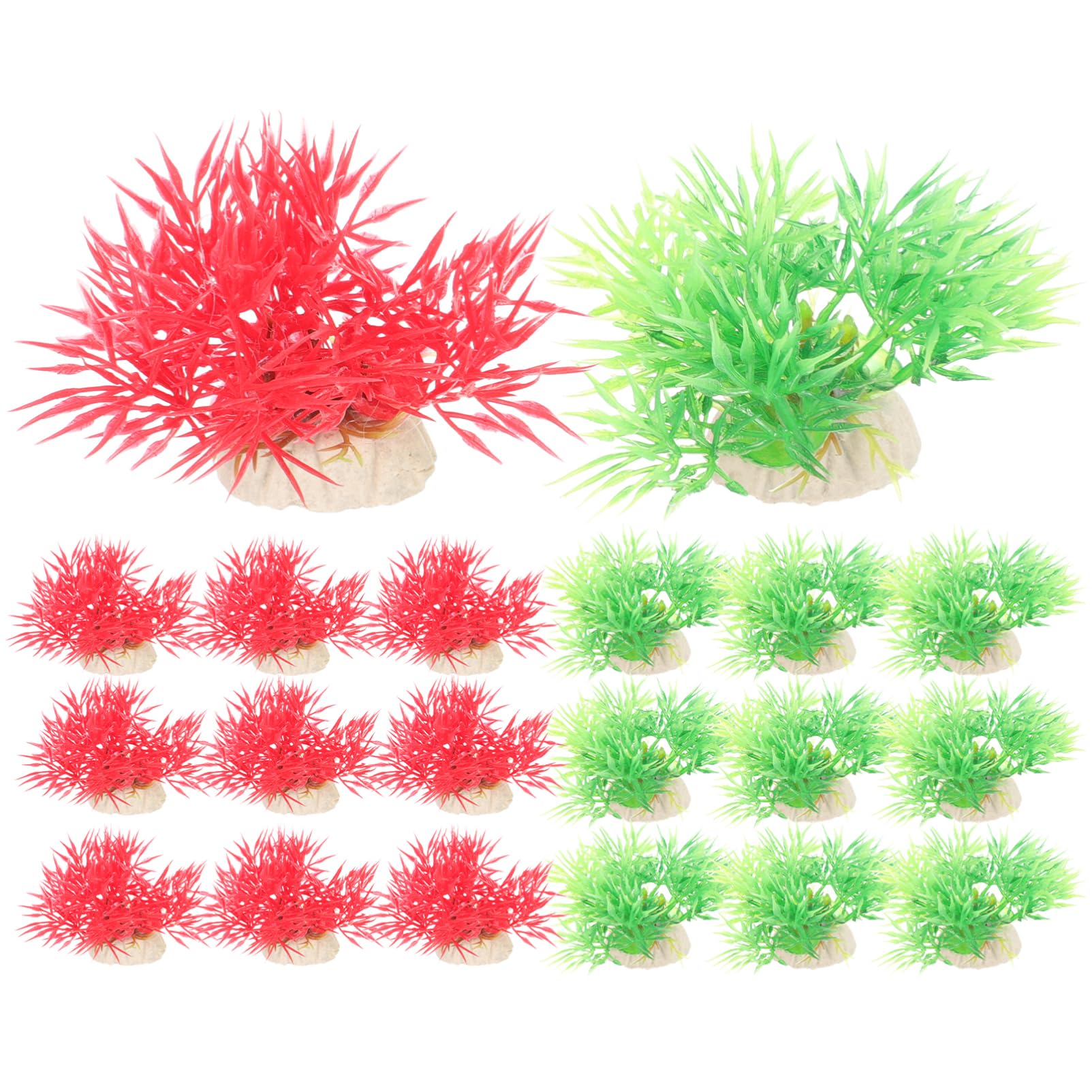 Yardwe 3 Juegos Plantas De Agua De Plástico Simuladas Planta De Acuario Falsa Decoraciones De Peceras Fondo del Acuario Cesta De Plantas De Estanque Piscina El Plastico 20 Piezas * 3