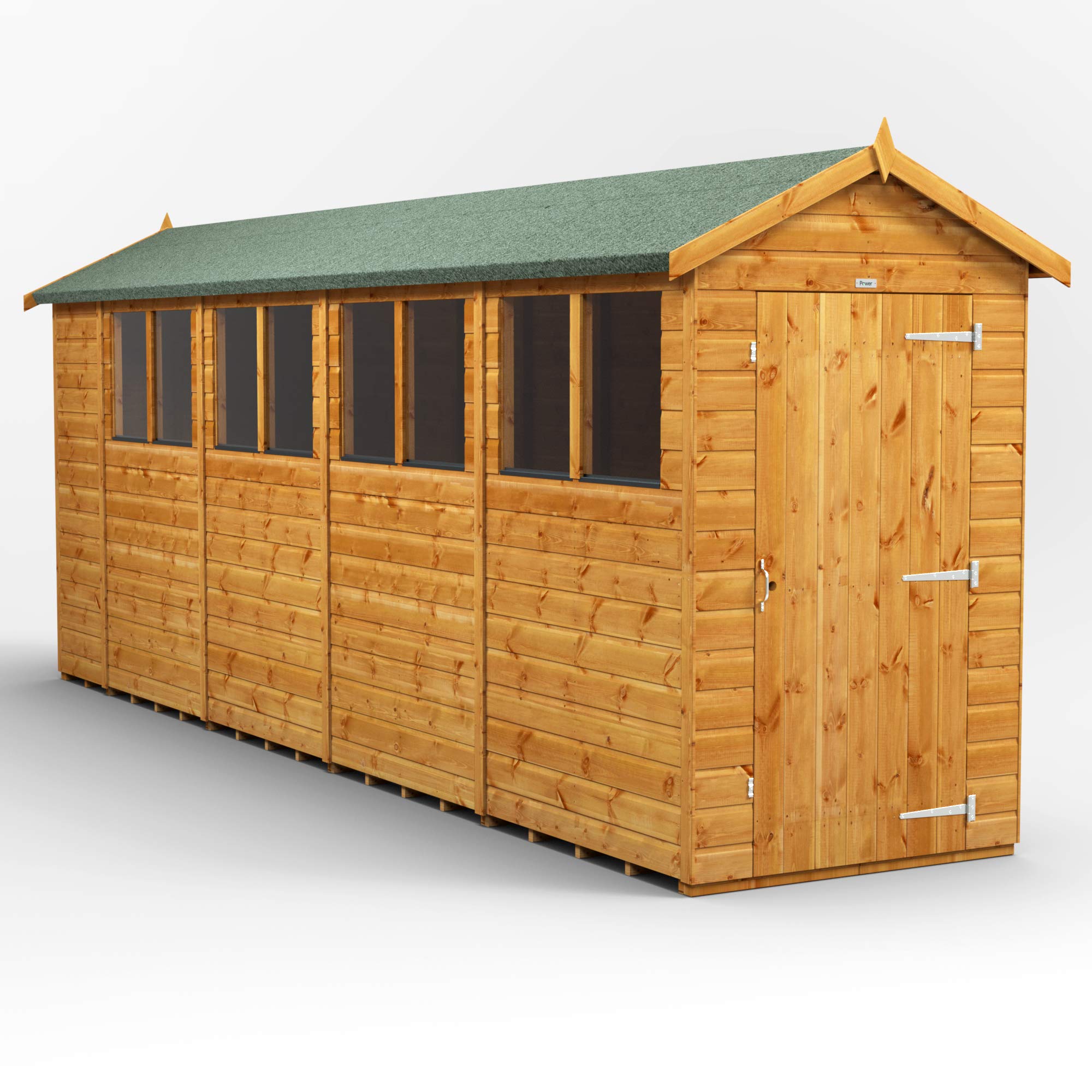 POWER High Grade Premium Apex Garden Wooden Shed with Security Features, PVC Window Sills, Door & Window Flexibility, made from Extra Thick Timber & Toughened Glass — view 6