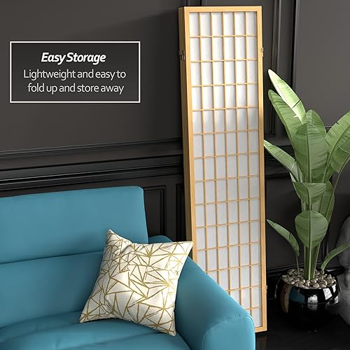 Miniatura 6 de ORIENTAL Furniture - Pantalla Shoji de 6 pies de alto, color natural, 4 paneles