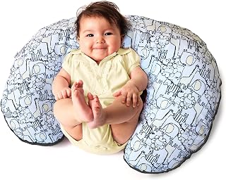 Little Me Nursing Pillow for Breast Feeding, Bottle Feeding Infant Support, Support and Position Pillow, Travel Pillow for Baby Boys and Girls, Soft Comfort Pillow for Infants, Cotton, Safari Print