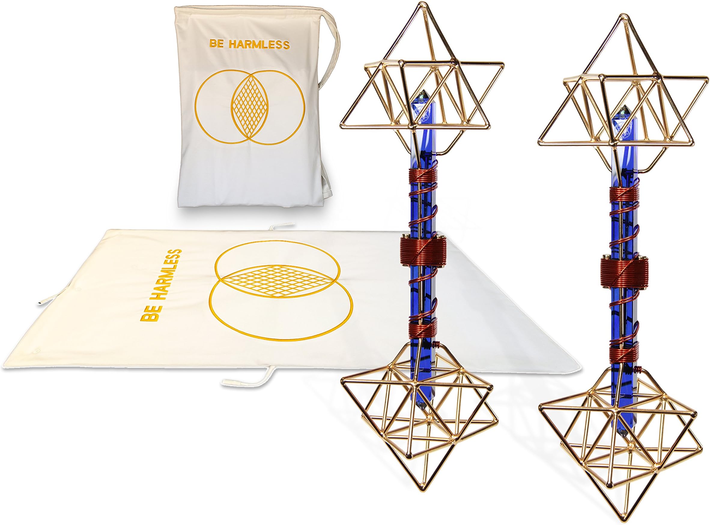 Magnetic Mat Healing System with Two Quartz Crystal Earth Vajras