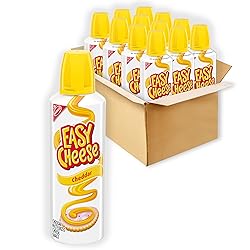 EASY CHEESE Cheddar Cheese Snack, 12 - 8 oz Cans