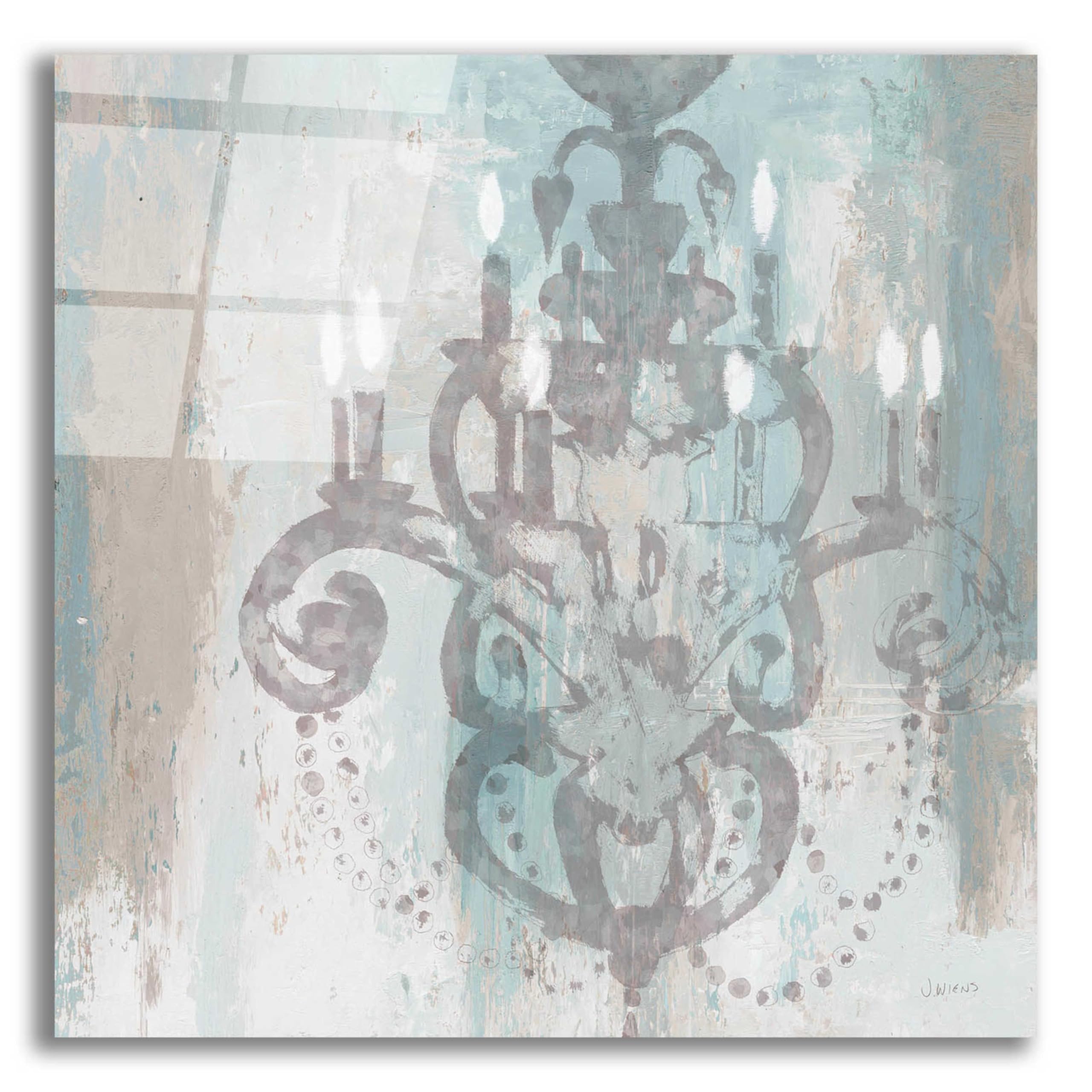 Epic Art 'Candelabra Teal II' by James Wiens, Acrylic Glass Wall Art, 12
