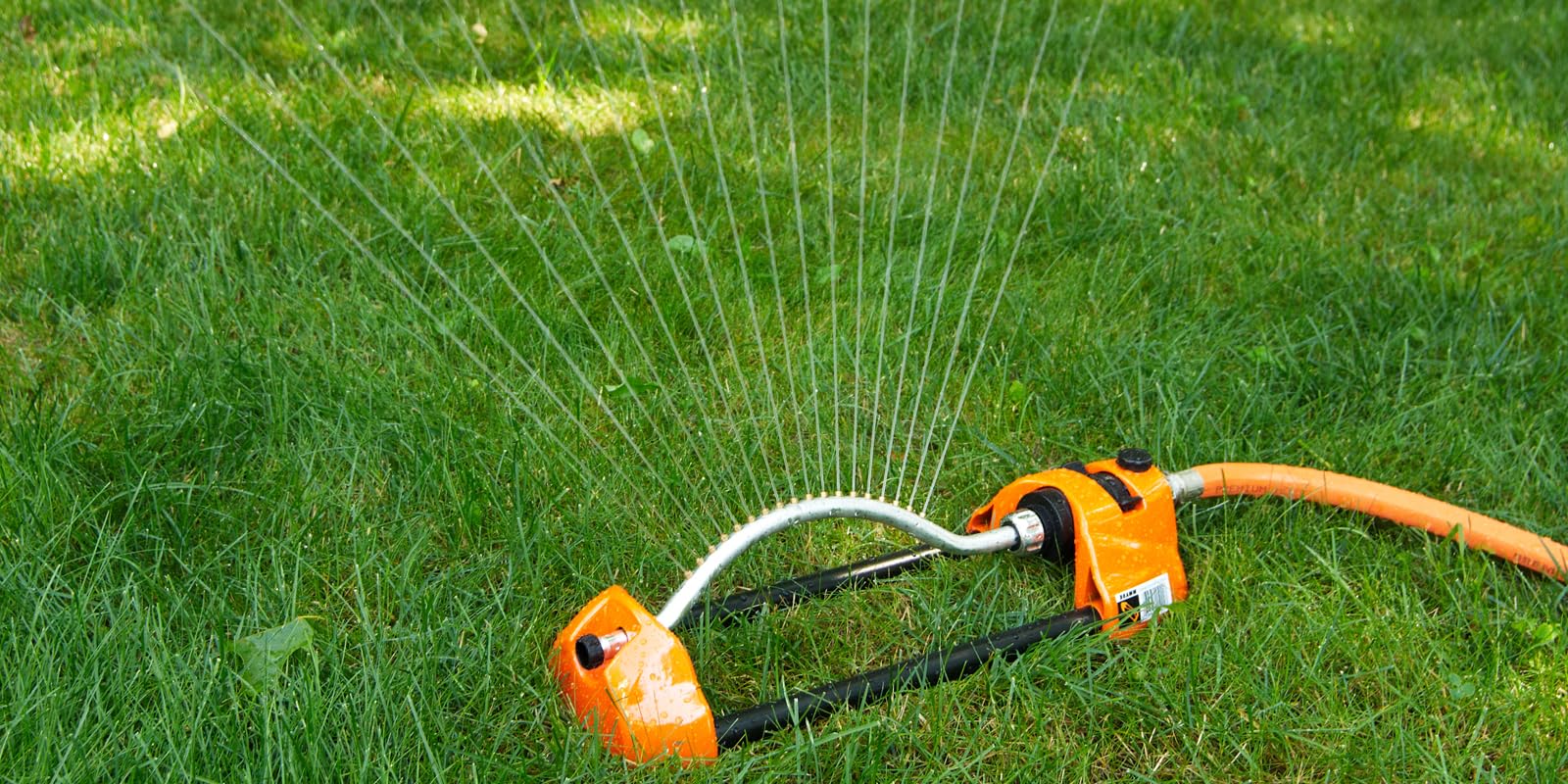 Dramm 15002 ColorStorm Premium Metal Oscillating Sprinkler with Brass Nozzle Jets, Orange