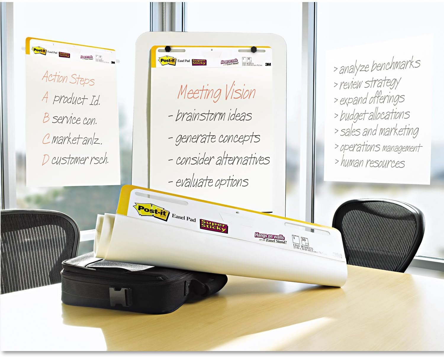 Post-it Super Sticky Easel Pad, Short Backcard Format, White, 25 in x 30 in, 30 Sheets/Pad, 2 Pads/Pack, Great for Virtual Teachers and Students (559 STB)