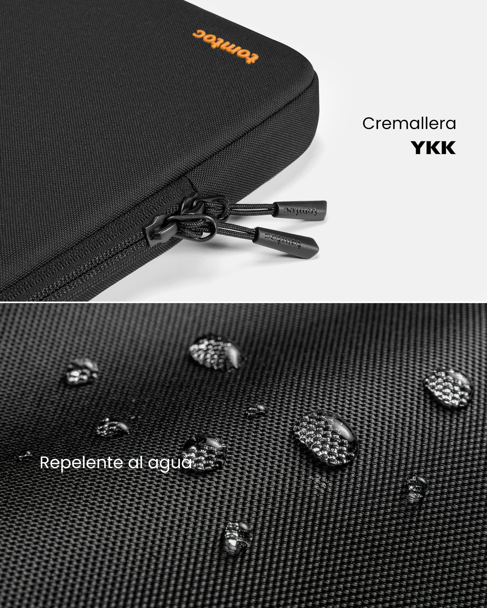 tomtoc 360° Funda para 13 Pulgadas Nuevo MacBook Air M5/A3449 (2026), M4/A3240 (2025), M3/M2/M1, 13" MacBook Neo A18 Pro/A3404, 13" MacBook Pro M2/M1, Repelente al Agua Protección Bolsa para portátil