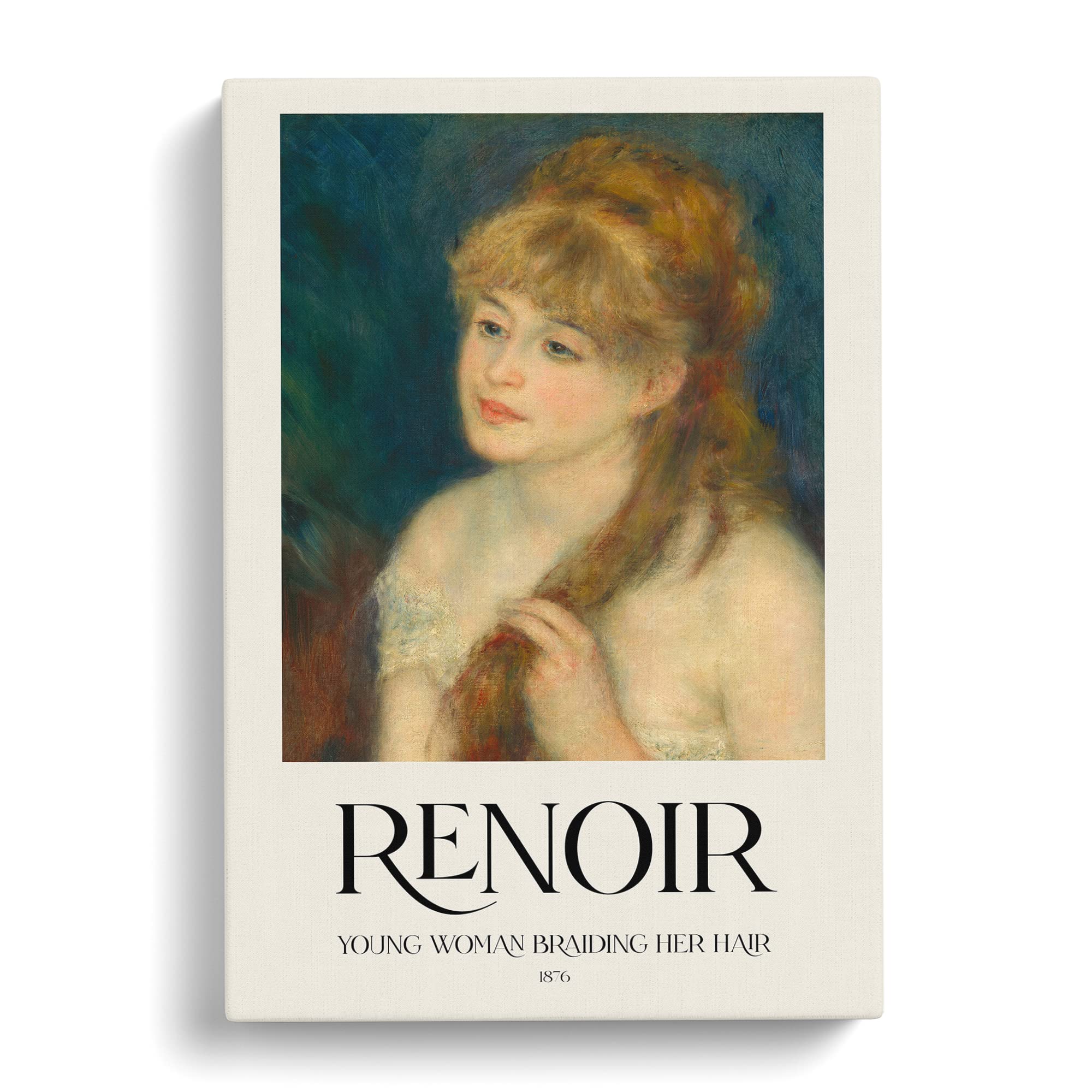 Woman Braiding Her Hair By Pierre Auguste Renoir Canvas Print, Mixed, 25L x 50W cm - Image 2