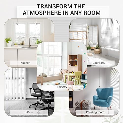 Miniatura 8 de PowerSellerUSA Persianas sin cordones, privacidad y filtro de luz, listones de 1 pulgada de vinilo, tratamiento de ventana anti-UV, se adapta a