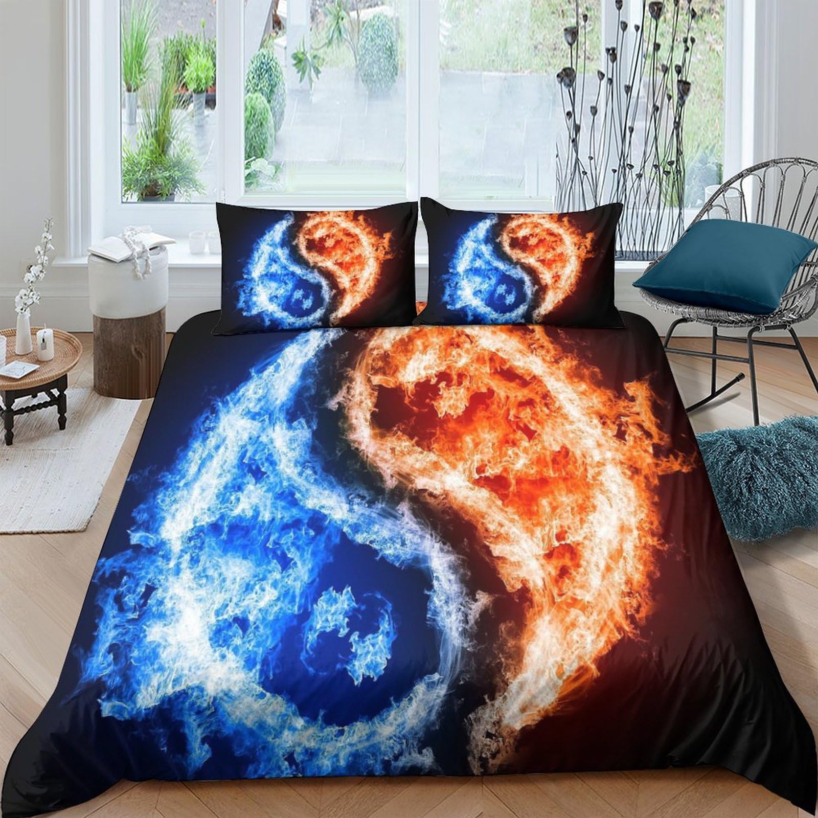 Parure de lit chinoise Tai Chi 3D pour une chambre zen et moderne