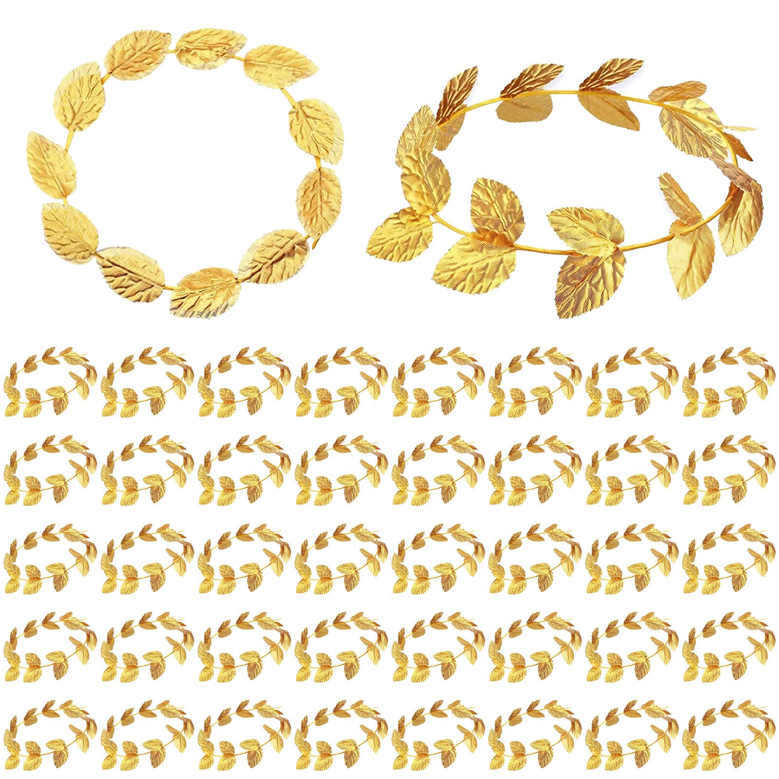 Gold Laurel Crown Gold Leaf Greek Goddess Costume Headpiece for Women Toga Party Decoration Accessories(12 Pcs)
