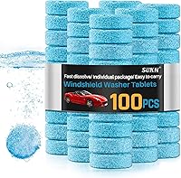 Sukh Windshield Washer Tablets - 100 Pack Concentrated Car Wiper Fluid Tablets, Glass Cleaner for Windshields, Tiles & More (Above 0°C)
