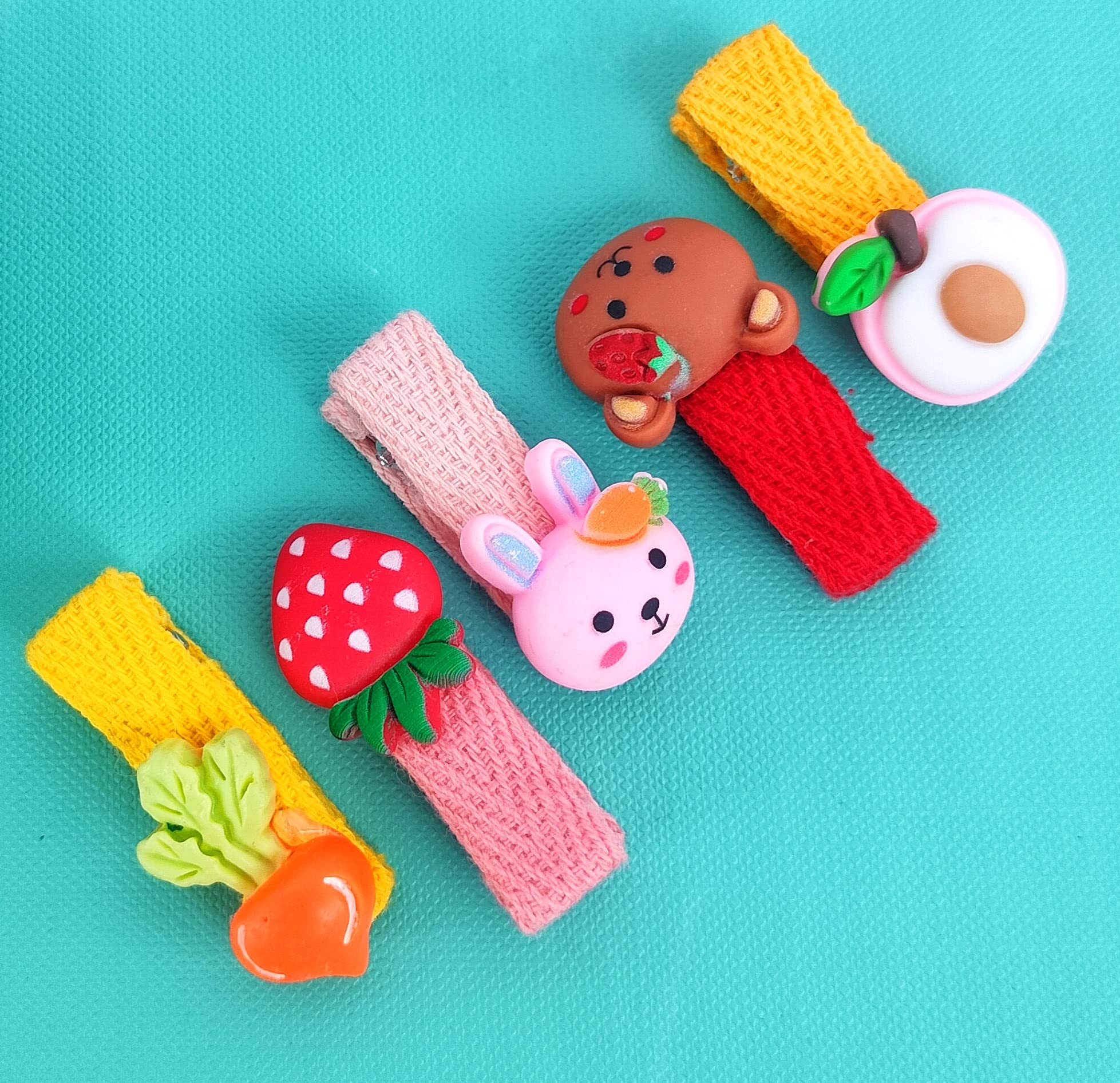 ANNA CREATIONS 26 Pcs Baby Girls Hair Clips, Animal Character Fruits 2