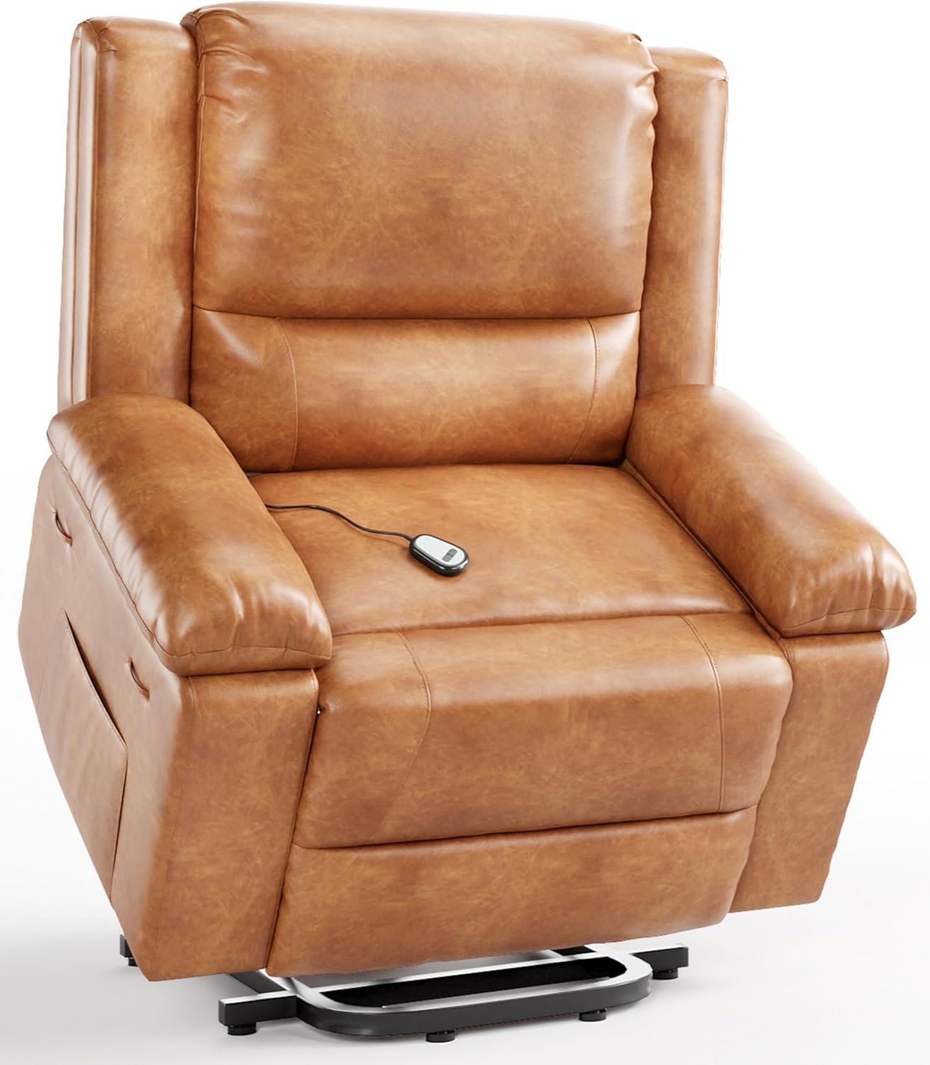 power lift recliner chair - heat and massage, faux pu electric lift recliner for elderly & mobility impaired, adjustable back and legs, heavy duty lift chair for seniors