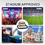 Sac transparent pour événements sportifs, sacs à main de fan avec bandoulière ajustable pour concerts, festivals, jours de match
