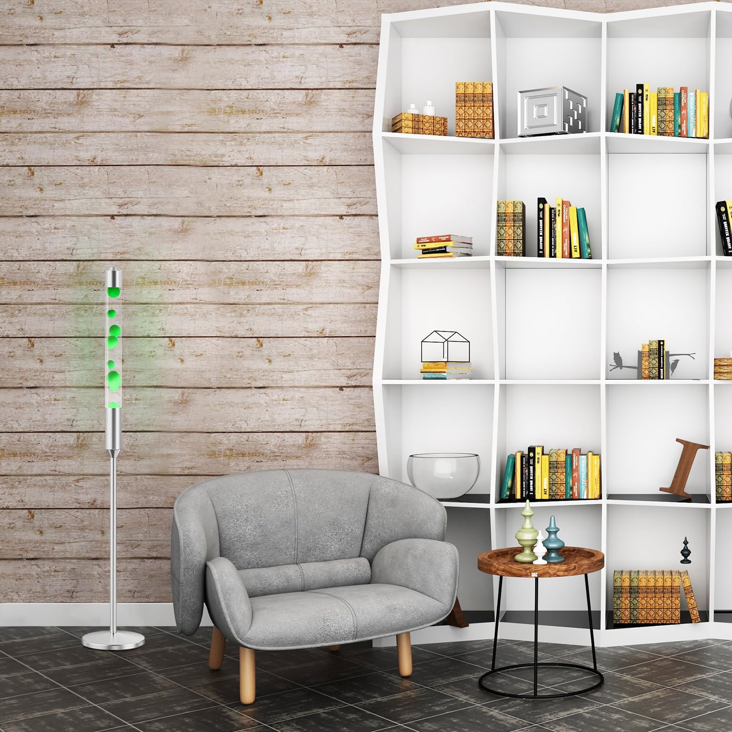 Kyzfy Lampe magma à mouvement liquide de 140 cm, lumière de relaxation d'ambiance, convient pour la décoration de la maison, du bureau, des cafés, des bars, etc. (150 cm (argent)