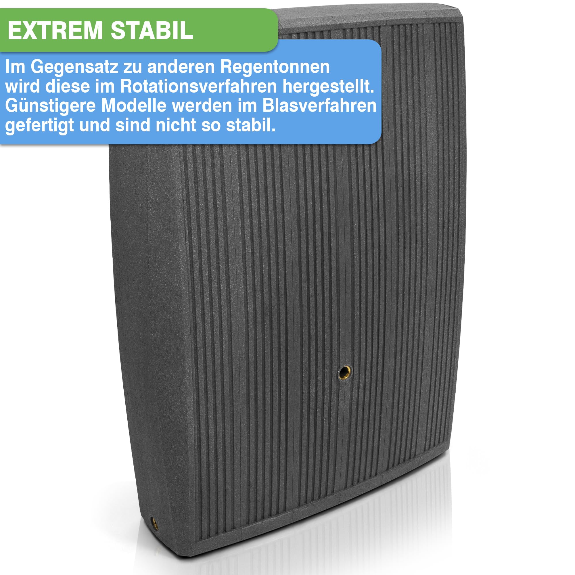 YourCasa Regentonne 200 Liter [DualStyle] Eckig und Schmal mit Metallgewinde - Regenfass Frostsicher aus Kunststoff - Regenwassertonne - Regenwassertank Garten Wassertank Regensammler