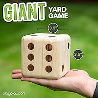 Vista 2 de Play Platoon Dados de césped - Juego de dados gigantes de madera para jugar juegos infinitos al aire libre