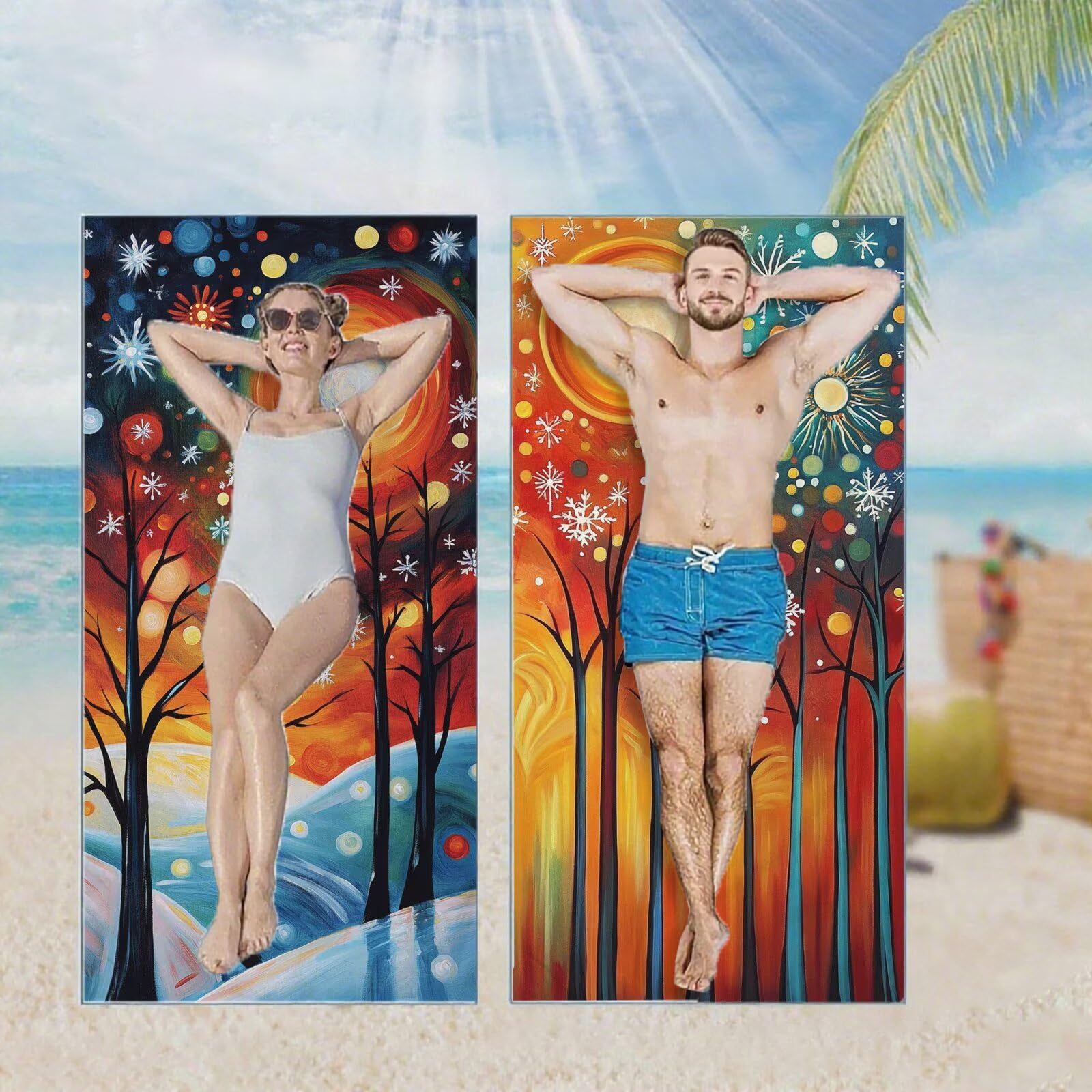 Strandtuch, Mikrofaser Handtuch, Strandtuch xxl 100x200 Sandbeständig, Schnell Trocknend Saunahandtuch Weiches, Absorbierend Kompaktes Badetuch Für Reise Urlaub Camping Strand Zubehör, Abstrakt B-16